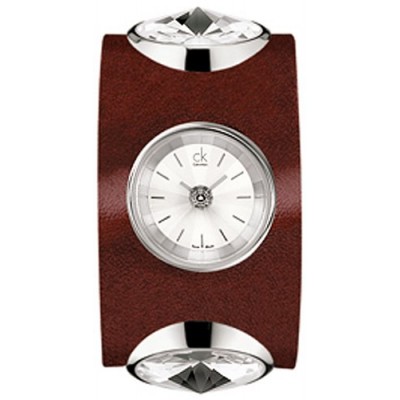 Calvin Klein K4623138 - Reloj de mujer de cuarzo, correa de piel color rojo