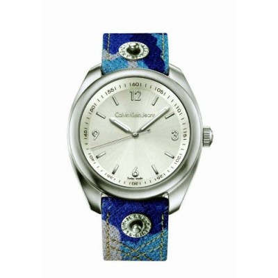 Calvin Klein K5811188 - Reloj de mujer de cuarzo, correa de piel color azul claro