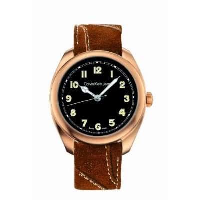 Calvin Klein K5811404 - Reloj de mujer de cuarzo, correa de piel color marrón