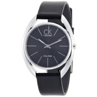Calvin Klein Ridge K9122107 - Reloj de mujer de cuarzo, correa de piel color negro