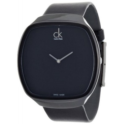 Calvin Klein l K0W23702 - Reloj de mujer de cuarzo, correa de piel color negro
