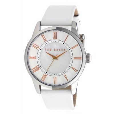 Ted Baker TE2043 - Reloj de mujer de cuarzo, correa de piel color blanco