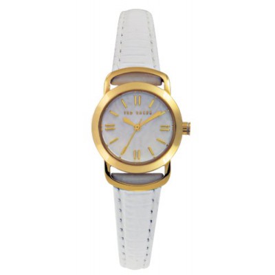 Ted Baker TE2054 - Reloj de mujer de cuarzo, correa de piel color blanco