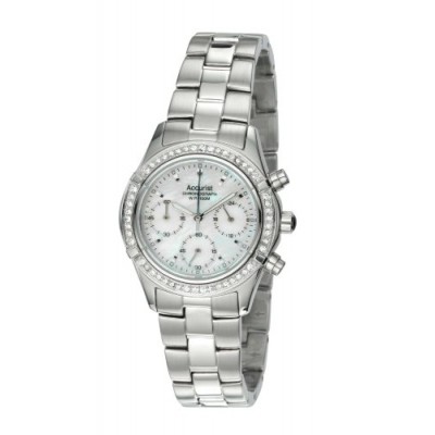 Accurist LB1340P - Reloj de mujer de cuarzo, correa de acero inoxidable color plata