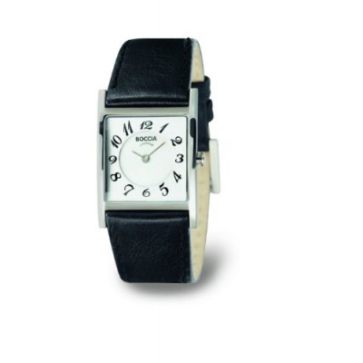 Boccia B3163-03 - Reloj de mujer de cuarzo, correa de piel color negro