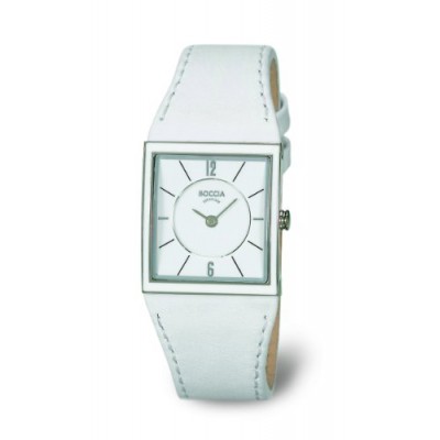 Boccia B3148-03 - Reloj de mujer de cuarzo, correa de piel color blanco