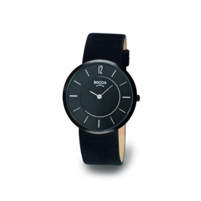 Boccia B3114-17 - Reloj de mujer de cuarzo, correa de piel color negro