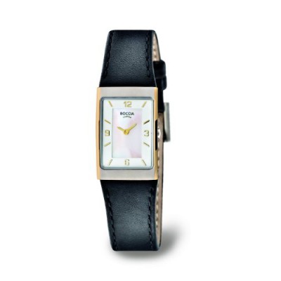 Boccia B3186-03 - Reloj de mujer de cuarzo, correa de piel color negro