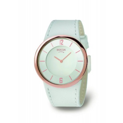 Boccia B3161-02 - Reloj de mujer de cuarzo, correa de piel color blanco