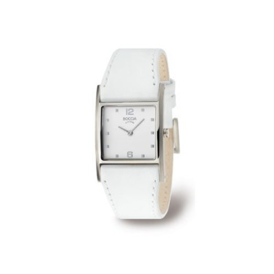 Boccia Style 3160-01 - Reloj de mujer de cuarzo, correa de piel color blanco