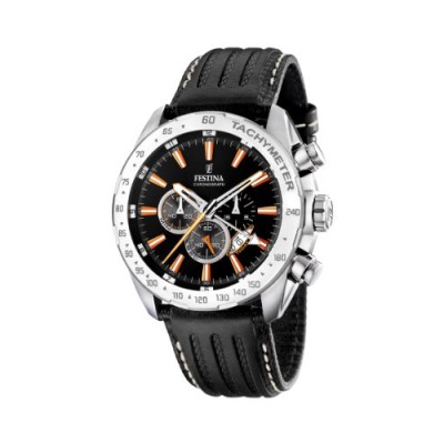 FESTINA F16489/4 - Reloj de caballero de cuarzo, correa de piel color negro