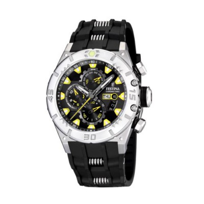 FESTINA F16528/2 - Reloj de caballero de cuarzo, correa de caucho color negro (con cronómetro)