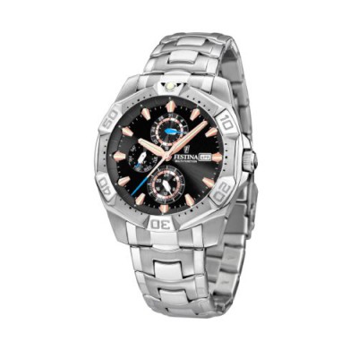 FESTINA F16290/6 - Reloj de caballero de cuarzo, correa de acero inoxidable color plata