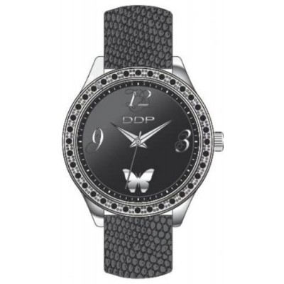 DDP 4039602 - Reloj de mujer de cuarzo, correa de piel color negro